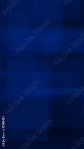 Dark blue background. Blue backdrop with transparent suares. Vertical orientation. 3D illustration