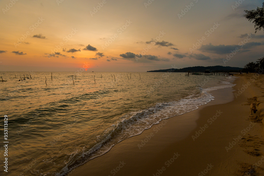 Sunset on Ong Lang beach Phu Quoc