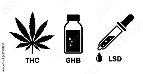 Narcotics vector icons