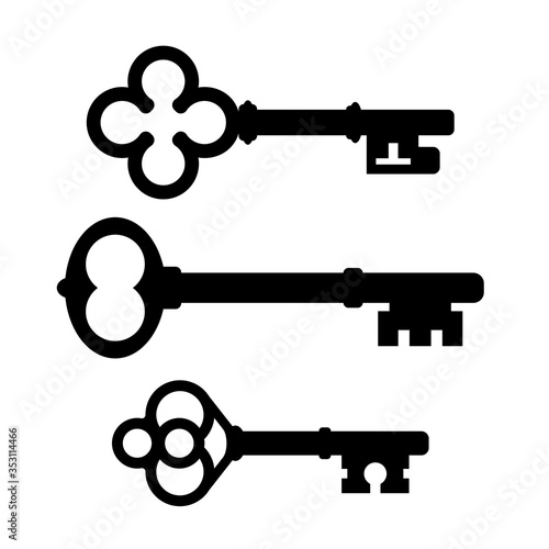Old skeleton key vector icon