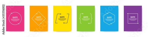 Quote frames. Vector isolated banner quotes design. Blank template quote text. Abstract quote for banner design. Vector illusstration.