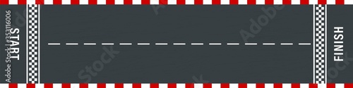 Racing track start finish line. Competition concept. Vector illustration.