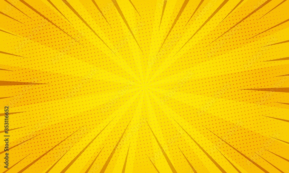 Fototapeta Yellow Flash Comic Background. Vector EPS10