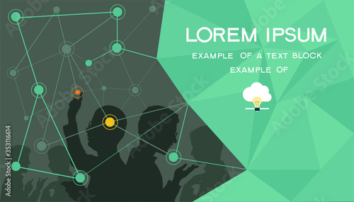 Vector background. Cloud computing concept. Man and the World Wide Web