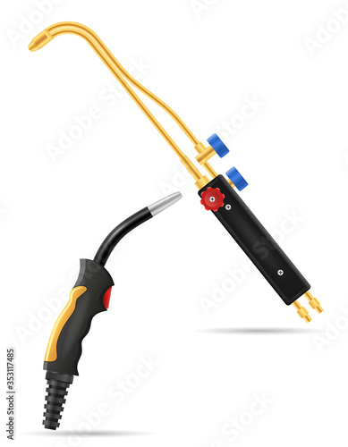 equipment for gas welding vector illustration