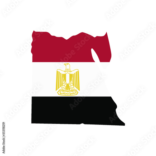 Egypt Flag country of Africa, African map illustration, vector isolated on white background