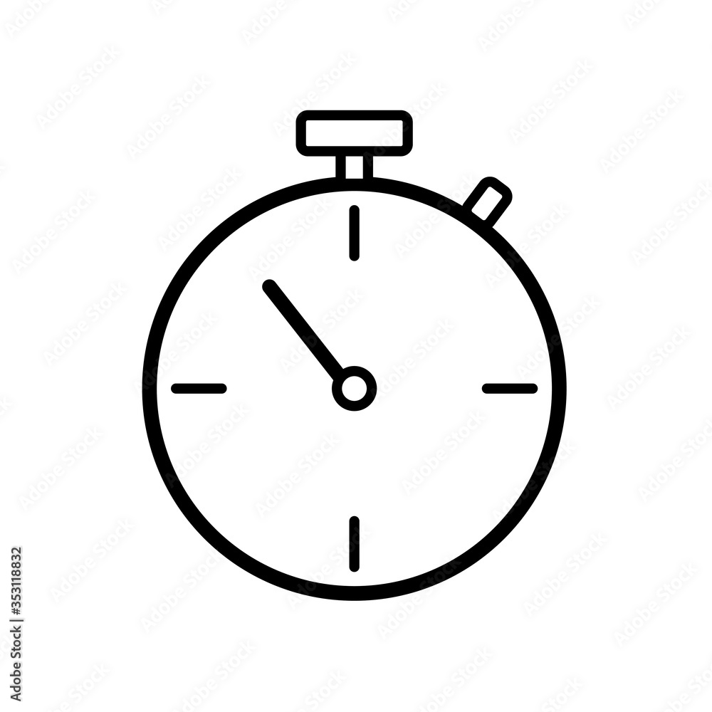 Black and white stopwatch, vector, icon. Black and white stopwatch, vector, icon.
