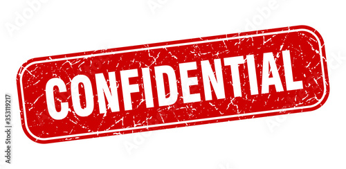 confidential stamp. confidential square grungy red sign.