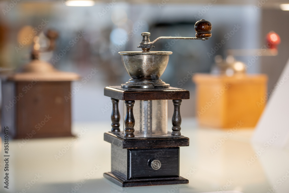 Antique manual coffee grinder
