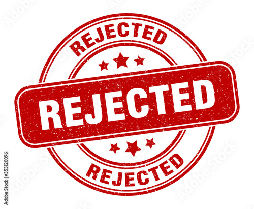 rejected stamp. rejected label. round grunge sign
