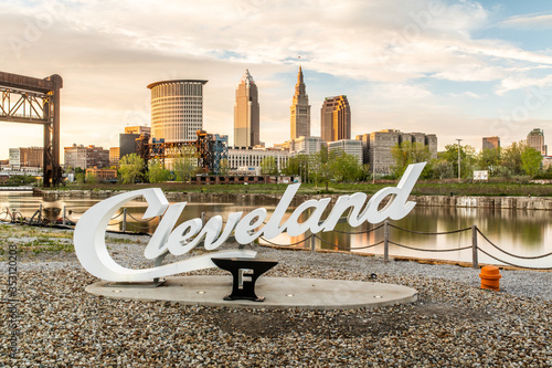 Cleveland Ohio Skyline Cityscape Landscape photo