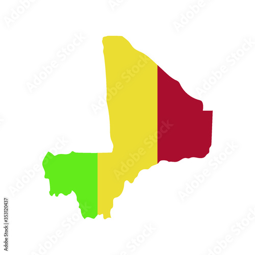 Mali Flag country of Africa, African map illustration, vector isolated on white background