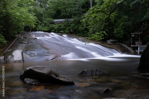 Sliding Rock, a popular waterfall and destination in Brevard, near Asheville, North Carolina in the Blue Ridge Mountains