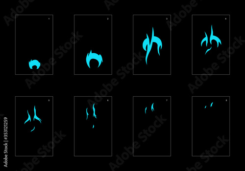 Water explosion effect. Explosion Animation effect. Animation Sprite sheet for games, cartoon or animation. vector style animation effect 1050.