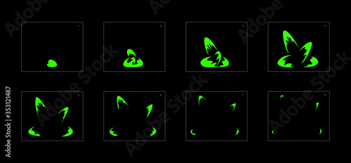 liquid explosion animation effect. Explosion Animation effect. Animation Sprite sheet for games, cartoon or animation. vector style animation effect 1071.