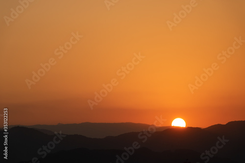 sunset over the mountains