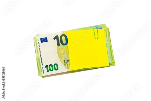 Geld, Euroscheine, Geldstapel