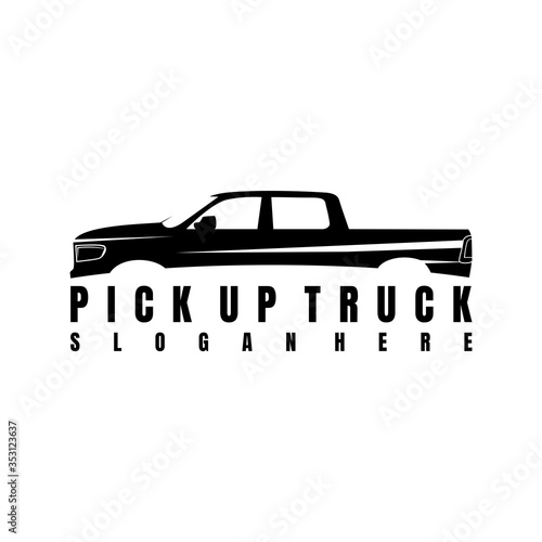 pick up truck logo design vector