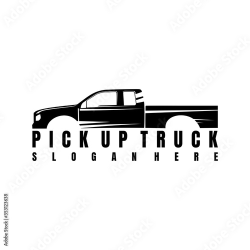 pick up truck logo design vector