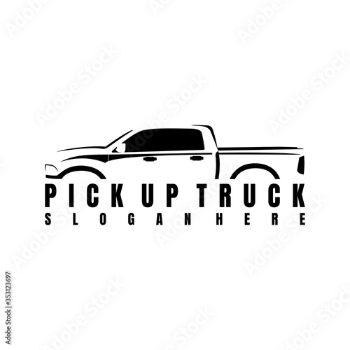pick up truck logo design vector