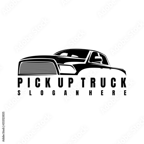 pick up truck logo design vector