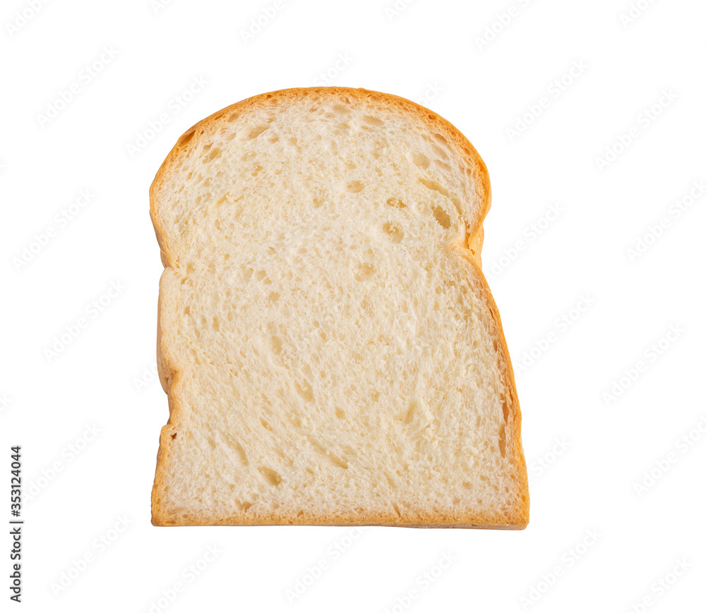 Slice of bread isolated on the white background Slice of bread isolated on the white background