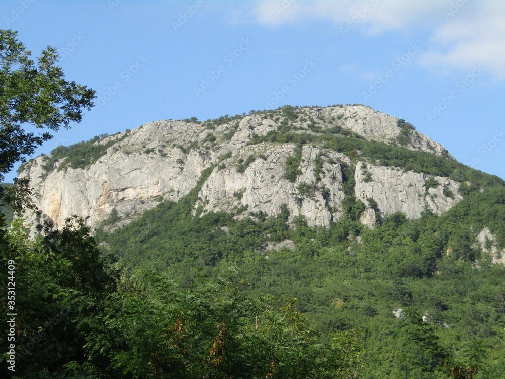 mountain landscape with blue sky