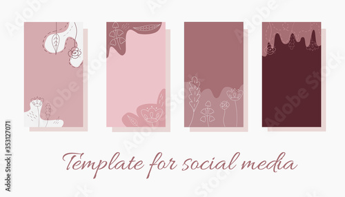 Background template for social media. Vector illustration. Banners for posts on social networks.
