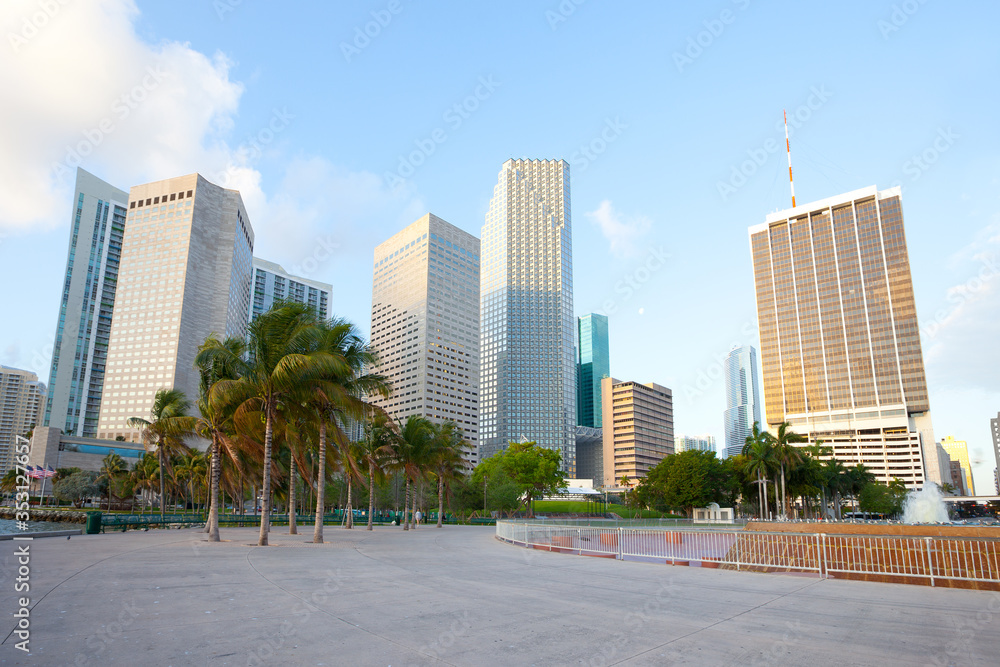 Bayfront Park and downtown skyline, Miami, Florida, USA Bayfront Park and downtown skyline, Miami, Florida, USA