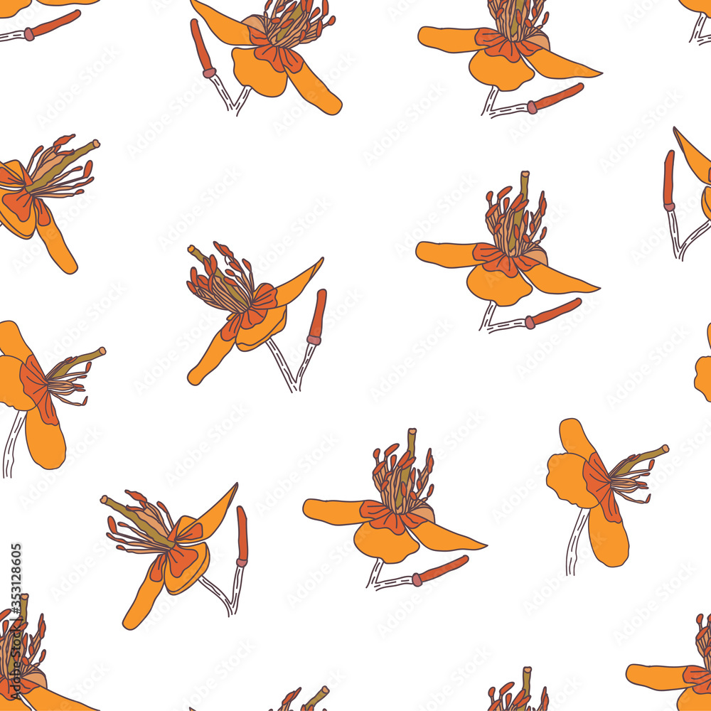 Nice Orange Flower Pattern Background Nice Orange Flower Pattern Background