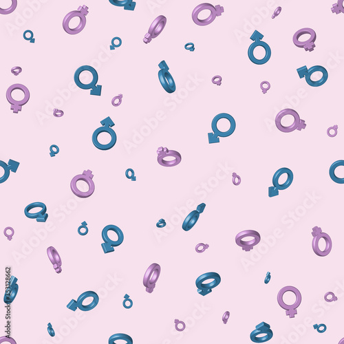 Seamless pattern. Gender. Love. Sex choice. 