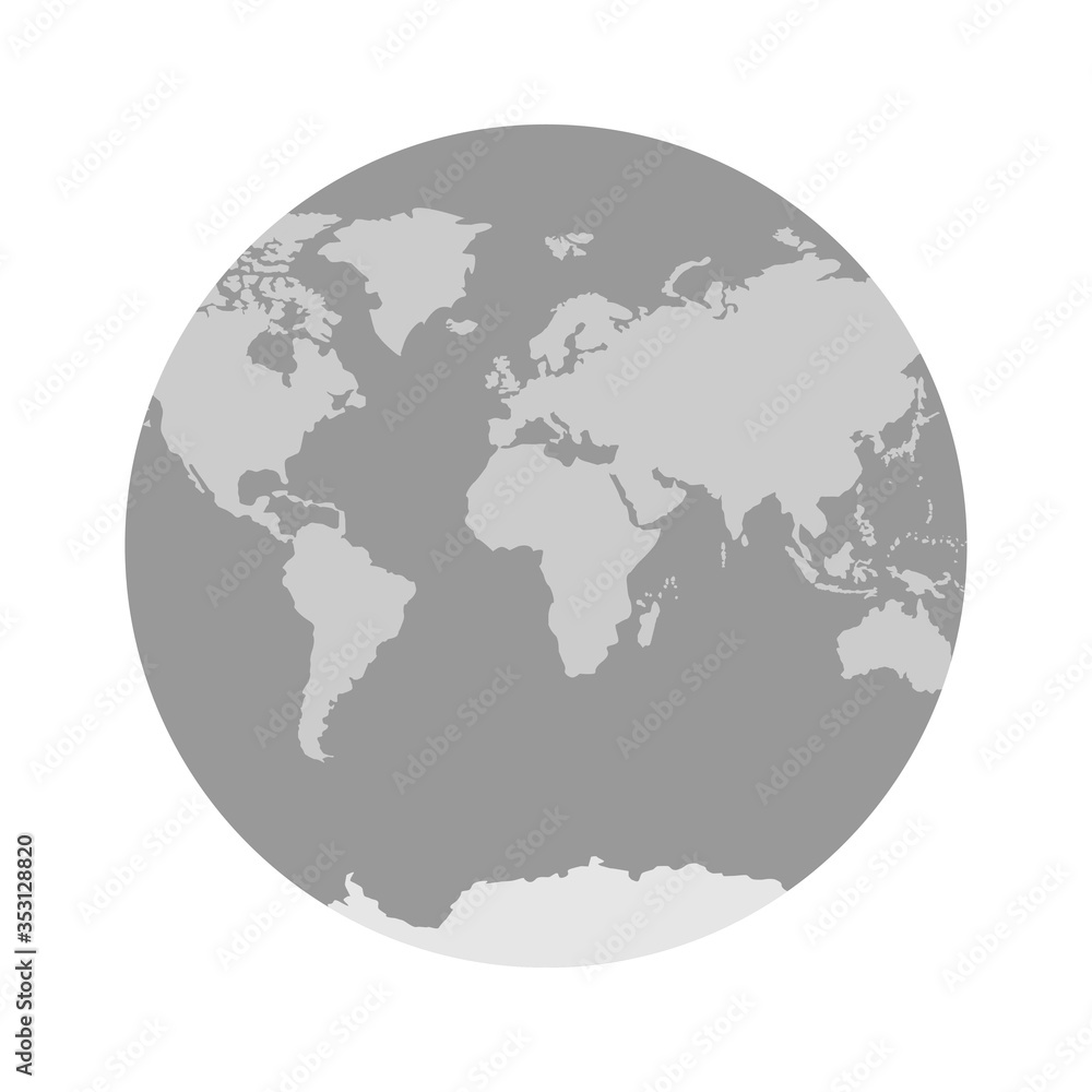 World the globe flat illustration. Vector planet earth icon.