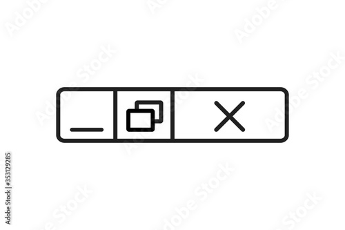 Vector close web window design. Computer button concept.