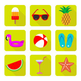 summer vacation icons