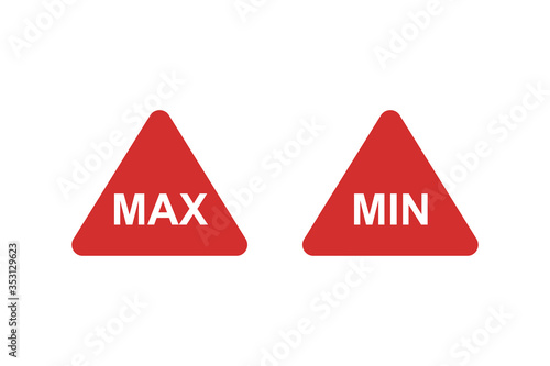 Button max and min for site design. Isolated vector icon in flat.