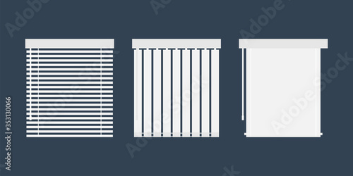 Vector jalousie closed for your design. Simple illustration in flat.