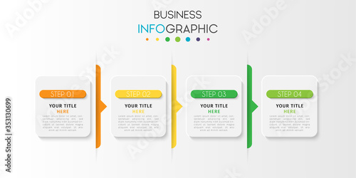Business infographic element with options, steps, number vector template design
