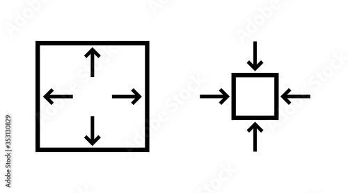 Arrow size line icon vector collection design. Illustration in flat.
