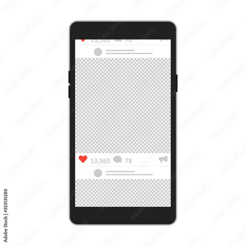 Vector black smartphone mockup. Mobile device concept in flat Vector black smartphone mockup. Mobile device concept in flat