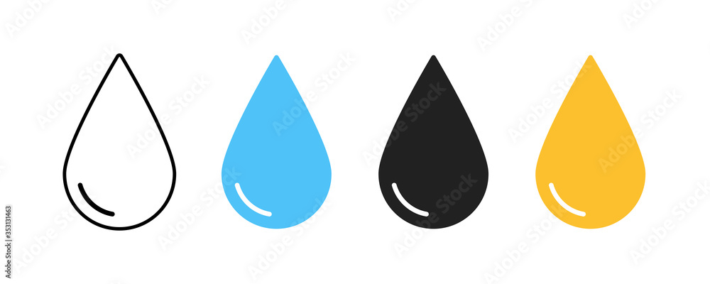 Drop icon, great design for any purposes. Water vector icon in flat Drop icon, great design for any purposes. Water vector icon in flat