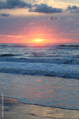 Sunset at the beach on Terschelling, the Netherlands. photo