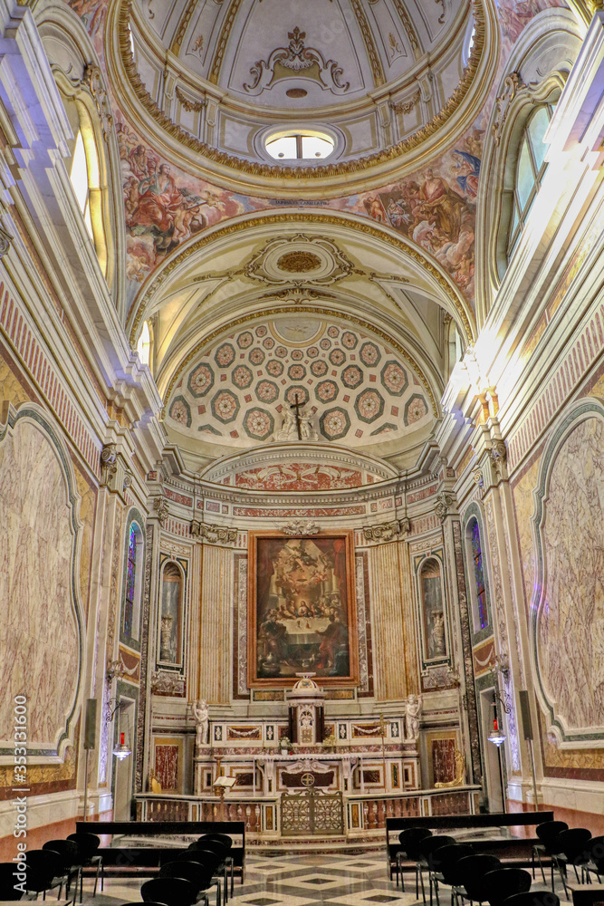 Fototapeta premium The Blessed Sacrament Chapel inside the Basilica of San Martino in Martina Franca, Puglia, Italy