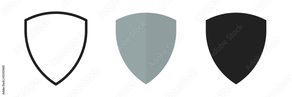 Shield simple set icon. Security illustration concept in flat Shield simple set icon. Security illustration concept in flat