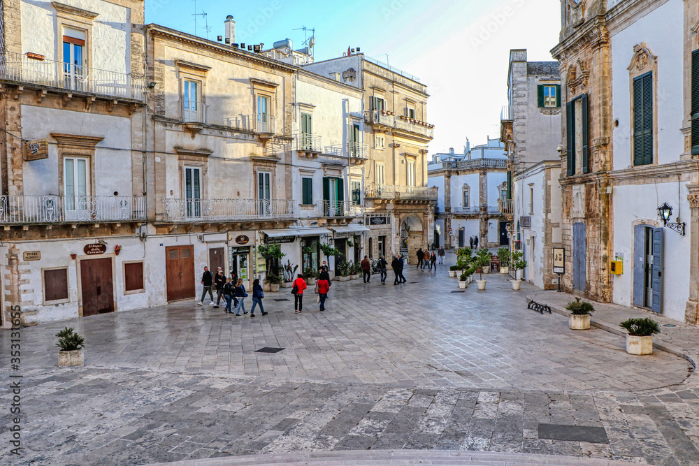 View of Piazza Plebiscito in Martina Franca, Puglia, Italy