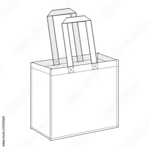 Technical drawing of tote bag