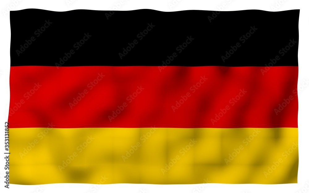 Naklejka premium Flag of Germany. Wide format 3D illustration. State symbol of the Federal Republic of Germany. 3D rendering