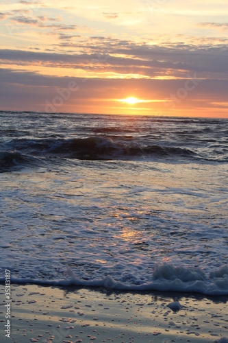 Sunset at the beach on Terschelling  the Netherlands.