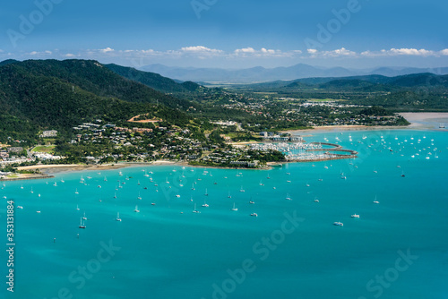 Fototapeta Naklejka Na Ścianę i Meble -  Aerial view of Airlie Beach, Queensland