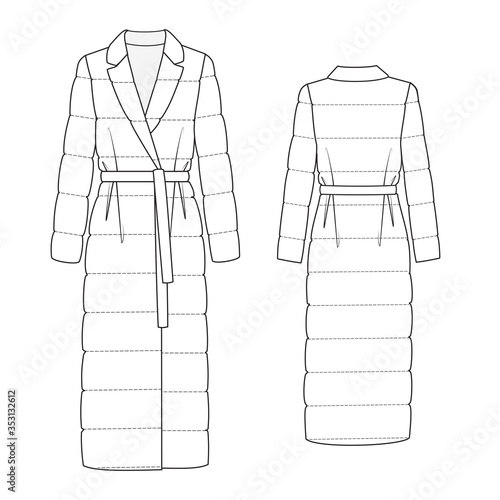 Fashion illustration puffer coat
