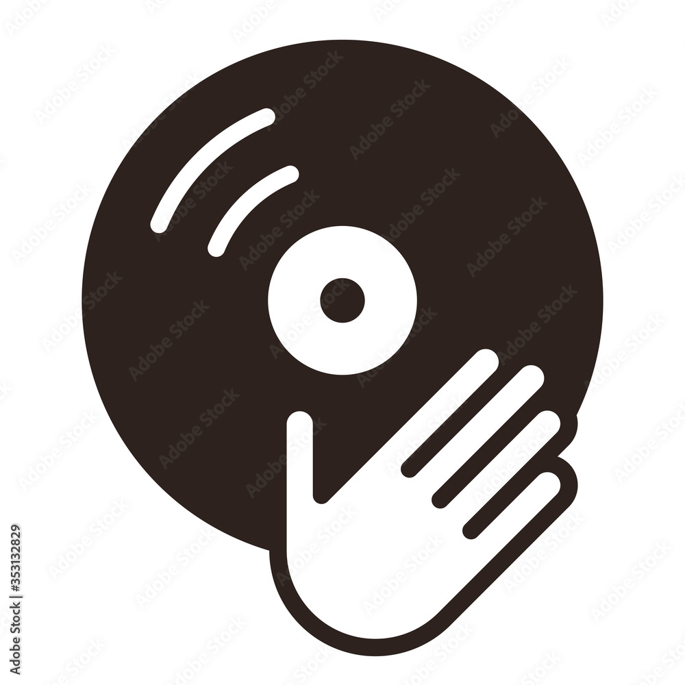 DJ icon. Vinyl player icon DJ icon. Vinyl player icon